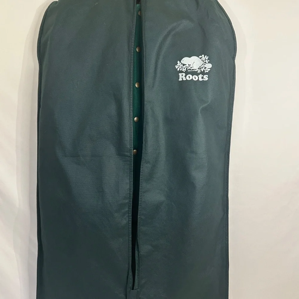 Roots Green Varsity‎ Jacket Sz S Wool Varsity Monogram Sleeve Logo Jacket